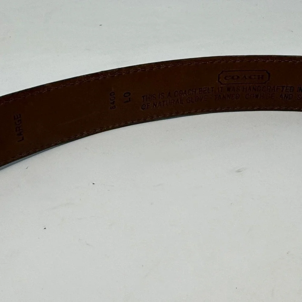 Coach Vintage Black Leather Belt Solid Brass Buckle 8400 Large Handcrafted